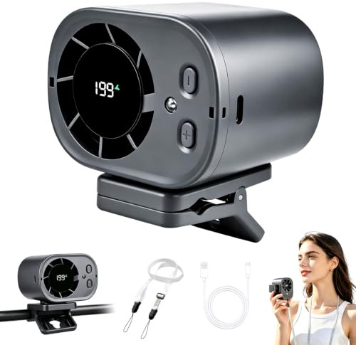 Car Clip on Air Conditioner Fan, Portable Clip on Fan with LED Display