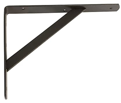 Amig - Soporte para Estanterías de Pared - Escuadra para Estanterías - Ángulo para Estantes - Acero - Color Negro- Medida: 400x275 mm - Peso máx. recomendado: 225 Kg