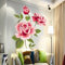 Gemini_mall® Pink Rose Flower Vinyl Home decor Wall Art Decal Sticker Removable DIY Living Room Decoration