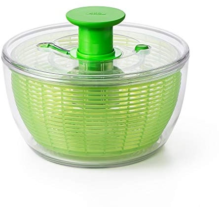 OXO Good Grips Salatschleuder mit Sieb und Deckel, grün – zum Trocknen von Salat