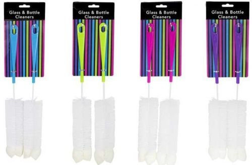 B-Creative 16 Inch Long Water Bottle Brush Cleaner for Narrow Neck Bottles, Cleaning Brush for Washing Beer, Wine, Brewing Bottles, Pitcher, Carafe and Glass Jars, 2 Pieces