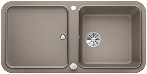 Blanco 523602 yova XL 6 S 6 S Fregadero Dos Senos Granito Silgranit Puradur con desagüe mando a distancia con accesorios Reversible, marrón trufa