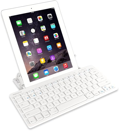 Macally BTMINIKEY, compact Quick-Switch Bluetooth Keyboard for Mac, PC, iOS and Android, US QWERTY Key Cap Layout
