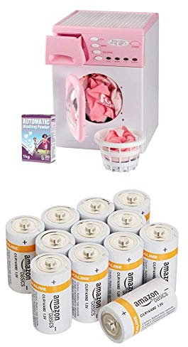 Casdon 621 Electronic Washer (Pink) with Amazon Basics Batteries