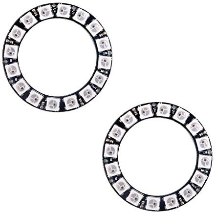 Stemedu 16-Bit WS2812 5050 LED Ring RGB Lampe Individuell adressierbares Licht Mit integrierten Treibern