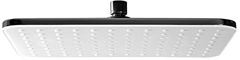 Bernstein Regendusche Duschkopf NT201 rechteckig 30 x 22 cm Schwarz – XXL Regenduschkopf superflach mit Air-Power-Funktion, Anti-Kalk-Düsen, verstellbares Kugelgelenk, große Kopfbrause