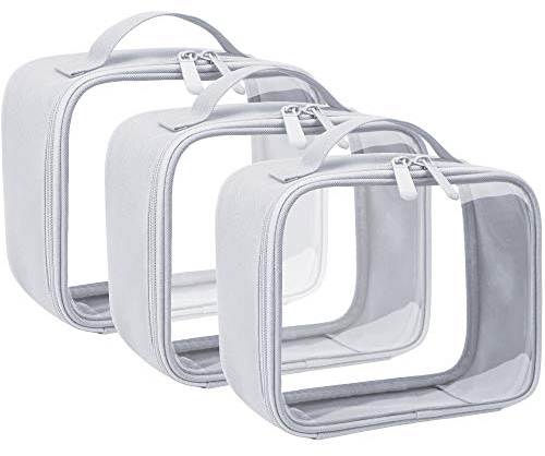 ANRUI 3 Stück Kulturbeutel Transparent, Reise Kulturtasche Kosmetiktasche Durchsichtig für Damen & Herren, Kulturbeutel Flugzeug Handgepäck für Flüssigkeiten, Transparent Waschbeutel Toilettentasche