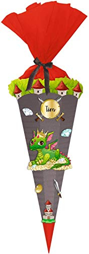Ursus Bastelset Drache, Easy Line, 6 eckige Schultüte aus 3D Wellpappe