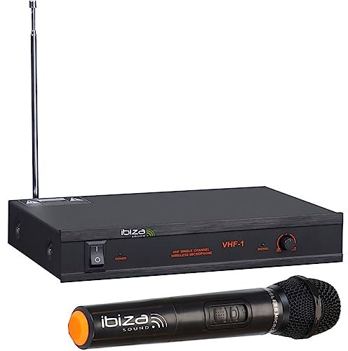 IBIZA VHF1B Système de microphone portable sans fil 1 canal pour fête disco musique événements DJ DJ