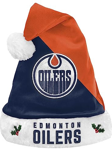 FOCO Edmonton Oilers 2020 Basic Santa NHL Weihnachtsmannmütze, One Size