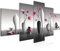 Runa Art Fleurs Magnolia Tableau Murale Impression sur Toile Intissee 5 Parties Spa Gris Rose Chambre Salle 036553a