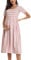 Love2Mi Robe de maternité décontractée à manches courtes pour femme - Robe mi-longue trapèze, Rayures blanches rose foncé, L