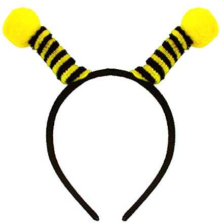 Oblique Unique® Haarreifen Biene Hummel Haarreifen mit Bommeln für Karneval Fasching Motto Party zum Verkleiden Gelb Schwarz