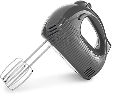 Breville Flow Electric Hand Mixer | 5 Speeds Plus Boost | with Beaters & Dough Hooks | 240W | Grey [VFM034]