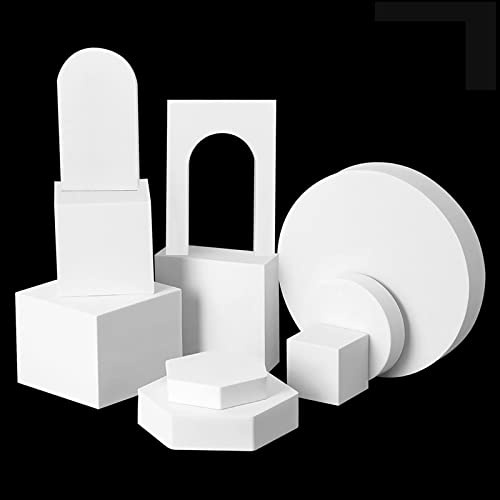 Toining 10PCS Product Photography Props Waterproof Hard Foam Props for Photoshoot (White)