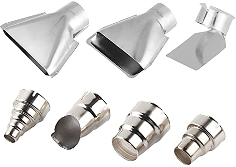 Heat Gun Nozzle Attachments 7pcs 35-40mm Shrink Wrap Heat Gun Nozzles Kit for Hot Air Soldering Station Hot Air Gun Accessories Tools Kit