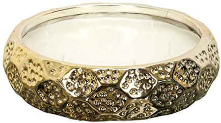 HOME DECO FACTORY - BO5548 - Bougie Parfumée Céramique Or Du Temps 7 Mèches - Diamètre : 20 cm