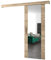 Ensemble Porte coulissante avec miroir + rail - Kit Porte Suspendue interieur et Quincaillerie Sliding Barn Door - 90x204cm - AGRA II (Sans Système Soft-Close, Sonoma, poignées en noir)