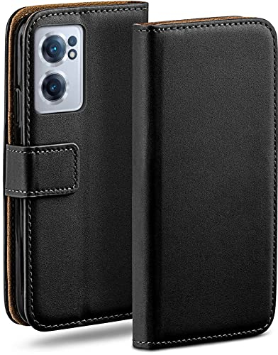 moex Book Case für OnePlus Nord CE 2 5G Handyhülle mit Kartenfach, Hülle klappbar 360 Grad Schutzhülle, Klapphülle Flip Case Cover, PU Leder Handytasche Lederhülle, Schwarz