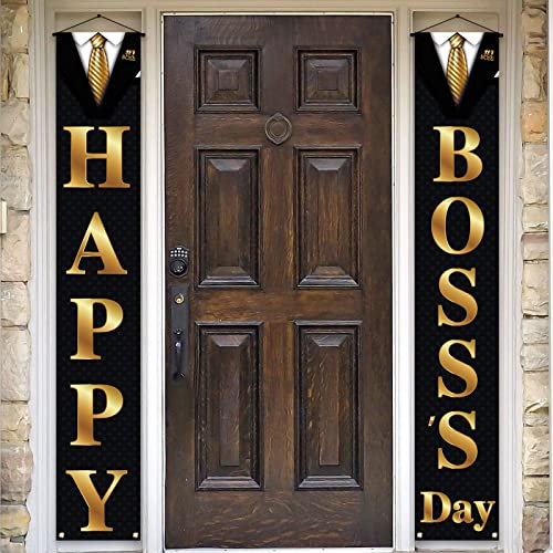 Pudodo Happy Boss's Day Veranda Banner Best Boss Ever Office Feier Party Haustür Schild Wandbehang Banner Dekoration