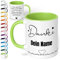 Dankeschön Geschenk für Freunde & Kollegen: Danke Tasse mit Namen „Danke für die schöne Zeit“ - personalisierte Kaffeetasse mit Spruch als moderne Dankeskarte | Abschiedsgeschenk (Hellgrün)