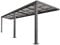Juskys Terrassenüberdachung 7x3 m mit Schiebedach - Terrassendach aus Aluminium mit Doppelstegplatten - wetterfeste Überdachung mit UV-Schutz - Grau