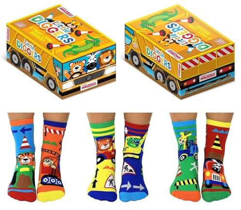 United Oddsocks - Pack of 6 Mix & Match Kids Socks, Novelty Socks for Kids 4-6 years old, Size UK 9-12 (EU 27-30)