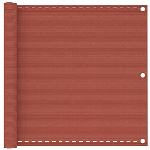 Tidyard Balkonschutz Balkonabdeckung Balkon-Sichtschutz Balkonsichtschutz Balkonumspannungen Balkonabdeckung Balkonumrandung Balkonverkleidung UV-beständig Terracotta-Rot 90x300 cm HDPE