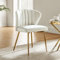 FABRICATION HAUS Velvet Dining Chair Upholstered Seat Modern Vanity Kitchen Accent Occasional Chair with Metal Legs for Dining Room & Living Room (1, IVORY)