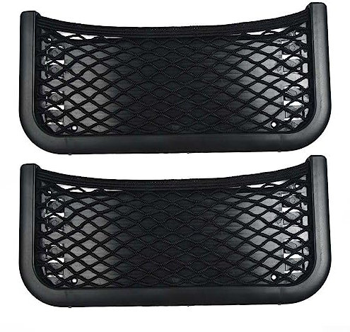 RANRAO Motorhome Campervan Caravan Cargo Storage Pocket Nets, 252x120mm Organiser, Small Items Handy Storage Net for Car and Van, Plastic Screws and Clips, Black