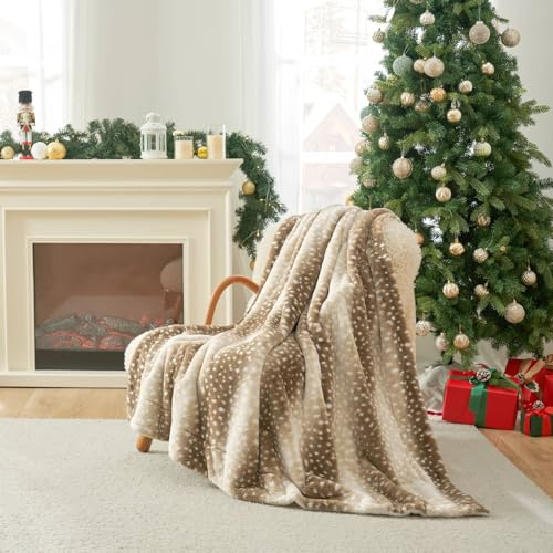 Cozy Bliss Luxuriöse Kunstfell-Überwurfdecke, Tierstreifendruck, fusselfrei, doppelseitig, Sherpa-Decken, superweich, flauschig, dick, warm, Überwurf, Heimdekoration für Couch, Bett, Sofa, Damen