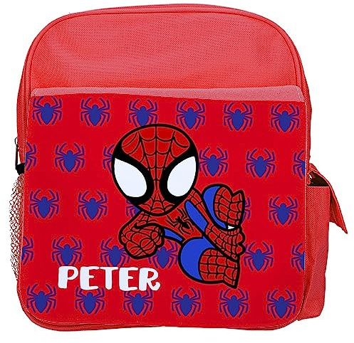 Wanapix | Kinderrucksack mit Namen | Kleinkind Tasche für Kinder | personalisiert Mini Rucksack Kindergarten und Schule | 8 Liter | 26x31x9,5 cm | Spider Hero