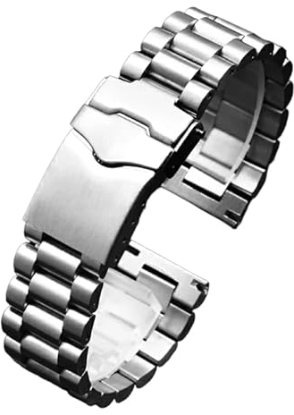 London Craftwork 20 mm / 22 mm Edelstahl-Sportarmband für Tag Heuer Uhren Faltschließe, 22 mm, Edelstahl