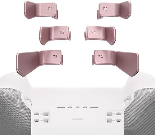 eXtremeRate Swift Paddles Metallo per Xbox Elite Series 2 Controller,6 Palette Levette Posteriori Tasti Pulsanti Intercambiabile per Xbox Elite V1/Series 2 Core Joystick-Rosa Oro