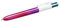 BIC - 1 Stylo 4 Couleurs Classiques - Décors Gradient - Pointe Moyenne : 1 mm - 1 Visuel Rose