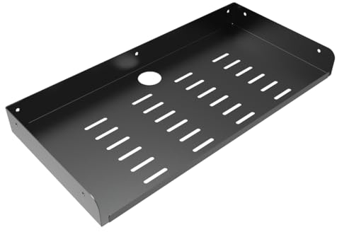 JINGCHENGMEI Metal Floating Wall Mounted Shelf Bracket for AV, TV Accessories, WiFi Router, TV Box, Cable Boxes, DVD Player, Games Consoles or Other Small Projectors (16.6 inches Width)