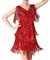 Zeiayuas 1920s Charleston Kleid Damen V-Ausschnitt Pailletten Fransen Kleid Flapper Charleston Kleider Cocktailkleid 20er Jahre Kostüm Abendkleid Partykleid Damen Fasching Kostüm Paillettenkleider