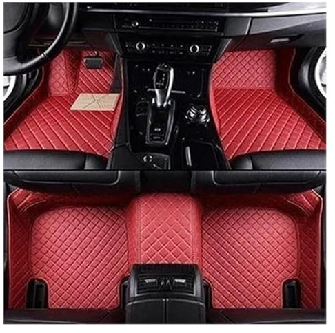 Wasserdicht Fussmatten Auto-Fußmatten Für Nissan Für Teana Für 2019 2020 2021 2022 2023 Innenzubehör Teppich rutschfeste Fussmatten (Color : Rot)