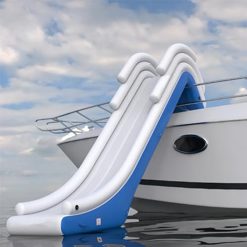 Gueploer Private Dock Commercial Custom Swimming Pool Yacht Inflatable Slide, Color And Size Can Be Customized with Electric Air Pump,13.1Ft/4M