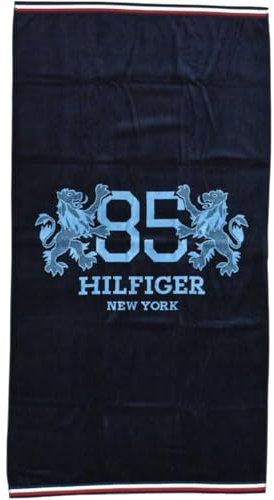 Tommy Hilfiger, Maxi-Strandtuch aus reinem Chenille-Baumwoll-Frottee, 90 x 170 cm, King Size