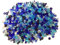 Lot de 250 perles de cristal de Bohême, en verre CZ tchèques, tailles mélangées, mélange de couleurs, bleu