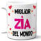STAMPATEK Tazza Regalo Compleanno Zia - Miglior Zia del Mondo, Bianca in Ceramica - MUG. 165