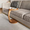WOOVEN DESIGN Table basse en forme de C avec roulettes, table d'appoint de canapé portable, ronde, meuble élégant en bois de noyer