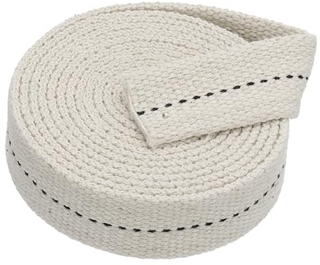 PATIKIL 7/8 Wide 6 Feet 100% Cotton Flat Wick, Oil Lamp Wicks with Black Stitch for Kerosene Lamp Lantern Oil Burner