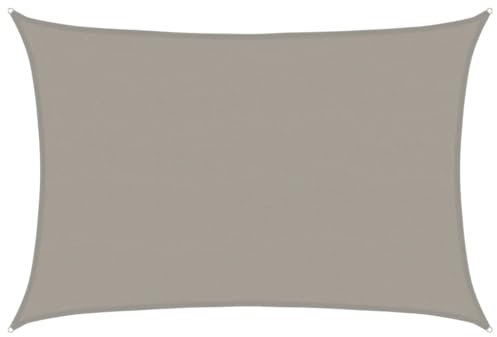 vidaXL Toldo de Vela Rectangular HDPE Gris Claro 160 g/m² 5x6 m, Vela de Sombra de Sol, Vela de Sombra, toldo de Patio, Vela de Sombra Solar