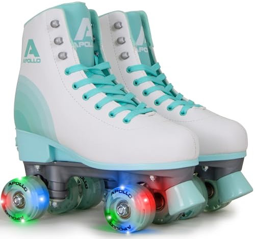 Apollo Disco Roller, Classic Roller, Rollschuhe für Kinder und Erwachsene, größenverstellbare Quad-Skates, 3 Größen, verstellbar von 31 bis 42, Rollschuhe Damen in schicken Designs