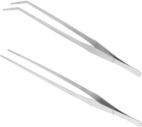 Hsthe Sea 2 Stück Lange Pinzetten, Fütterungszange für Reptilien, Fütterungszange für Reptilien, Edelstahl, langlebige Lange Pinzette, Terrarium für Aquarienpflanzen, Aquascape-Werkzeuge