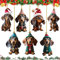 7 Stück Dackel Weihnachtsbaumschmuck Cute 2D Acryl Dachshund Tannenbaumschmuck WeihnachtsanhäNger Hund Flat Decorations Auto Ornament Geschenke(8cm)