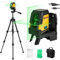 PREXISO Laser Level with Tripod, 30M Rechargeable Self Leveling Cross Line Green, Horizontal and Vertical Line Laser with Magnetic Holder, Laser Tool for Construction, Floor Tiles, House Decoration