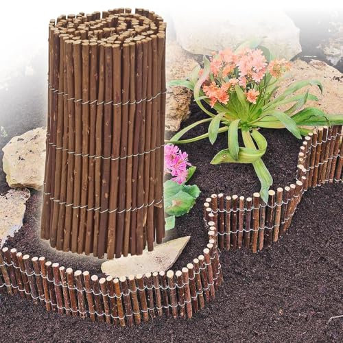URBN GARDEN Bordure de jardin en osier flexible - Bordure décorative pour arche - Pour aménagement extérieur élégant et bordures de jardin améliorées